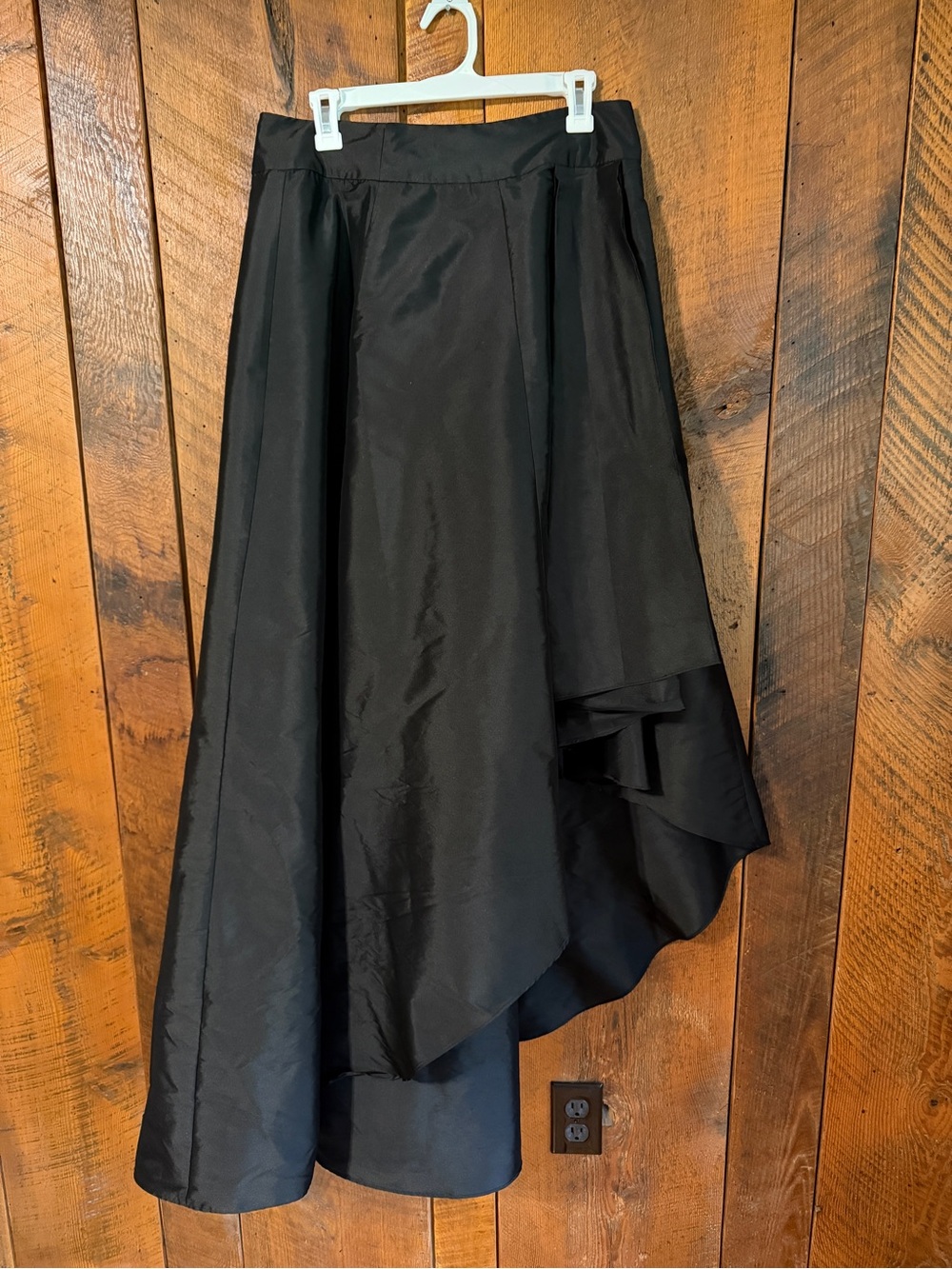 Adrianna Papell Black Taffeta High Low Maxi Skirt Goth Glam Avant Garde 12